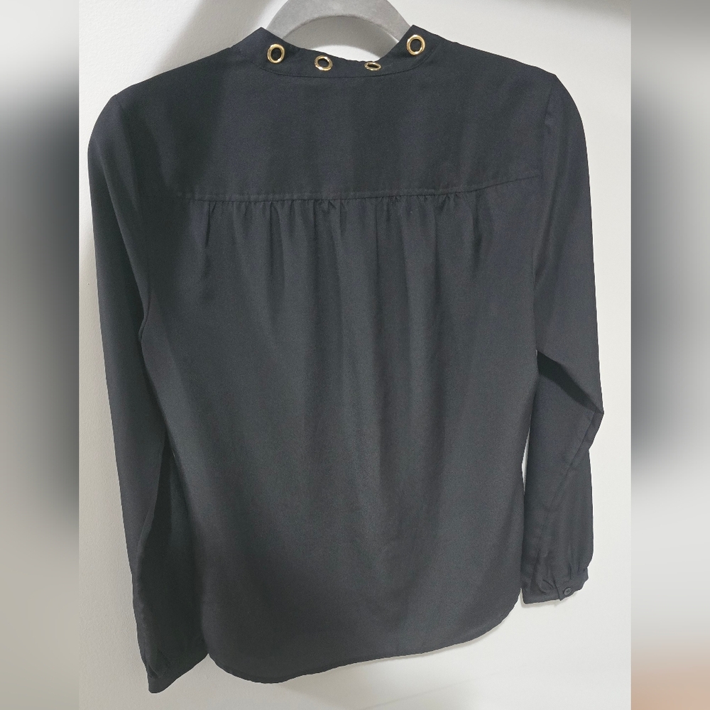 MICHAEL Michael Kors Black Blouse with Gold Accents